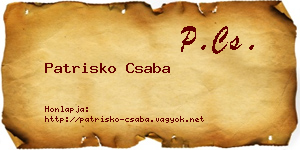 Patrisko Csaba névjegykártya